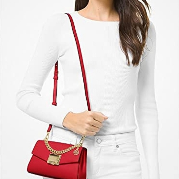 Michael Kors Lita Red Small Crossbody Bag  (Rare) NWT - Picture 5 of 10